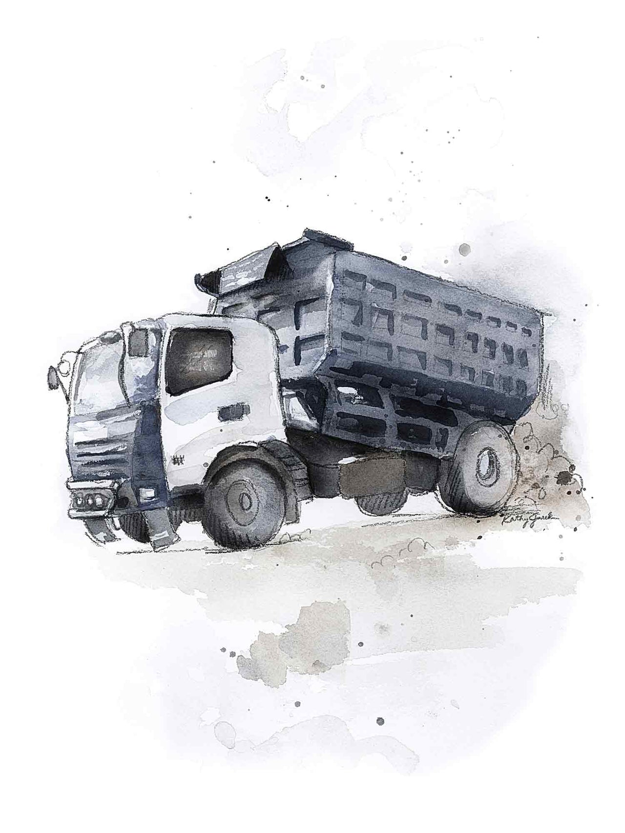 Gray Dump Truck Print #5