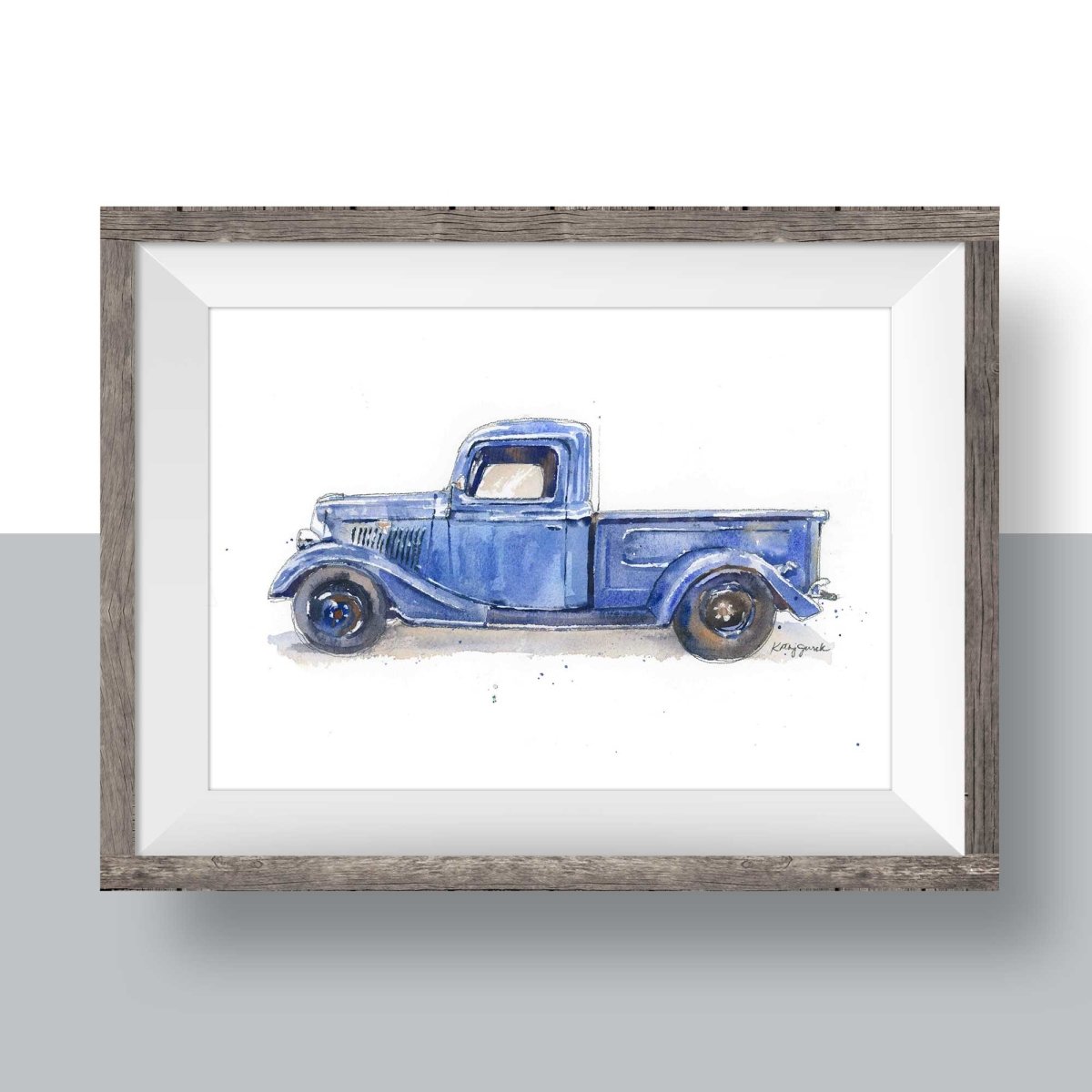 blue pickup truck decor