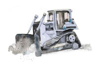 Thumbnail for Blue Gray High Track Bulldozer Print
