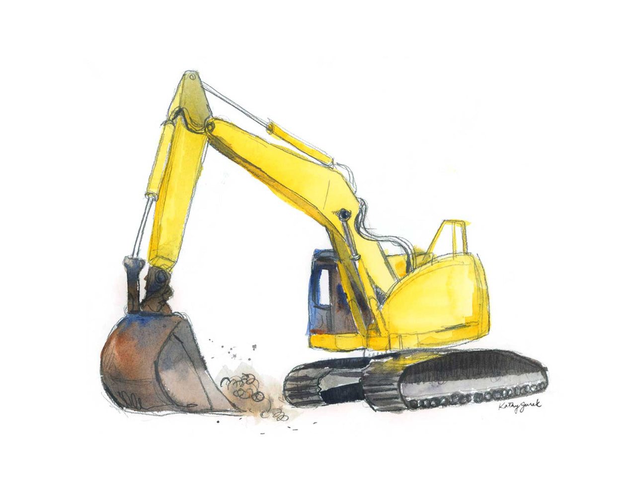 Yellow Excavator Print
