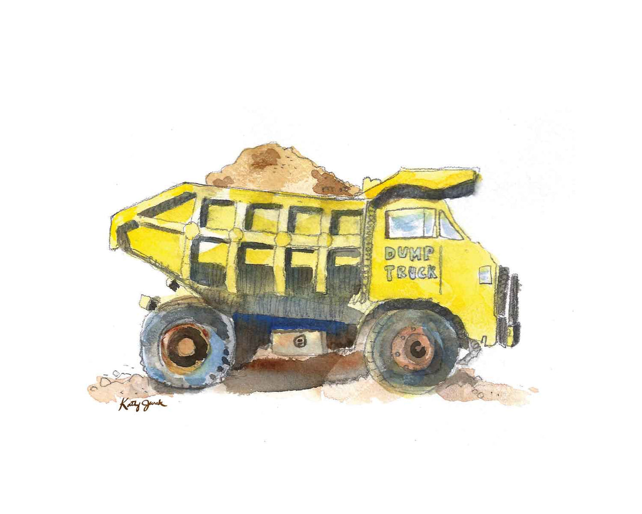 Yellow Dump Truck Printable #2