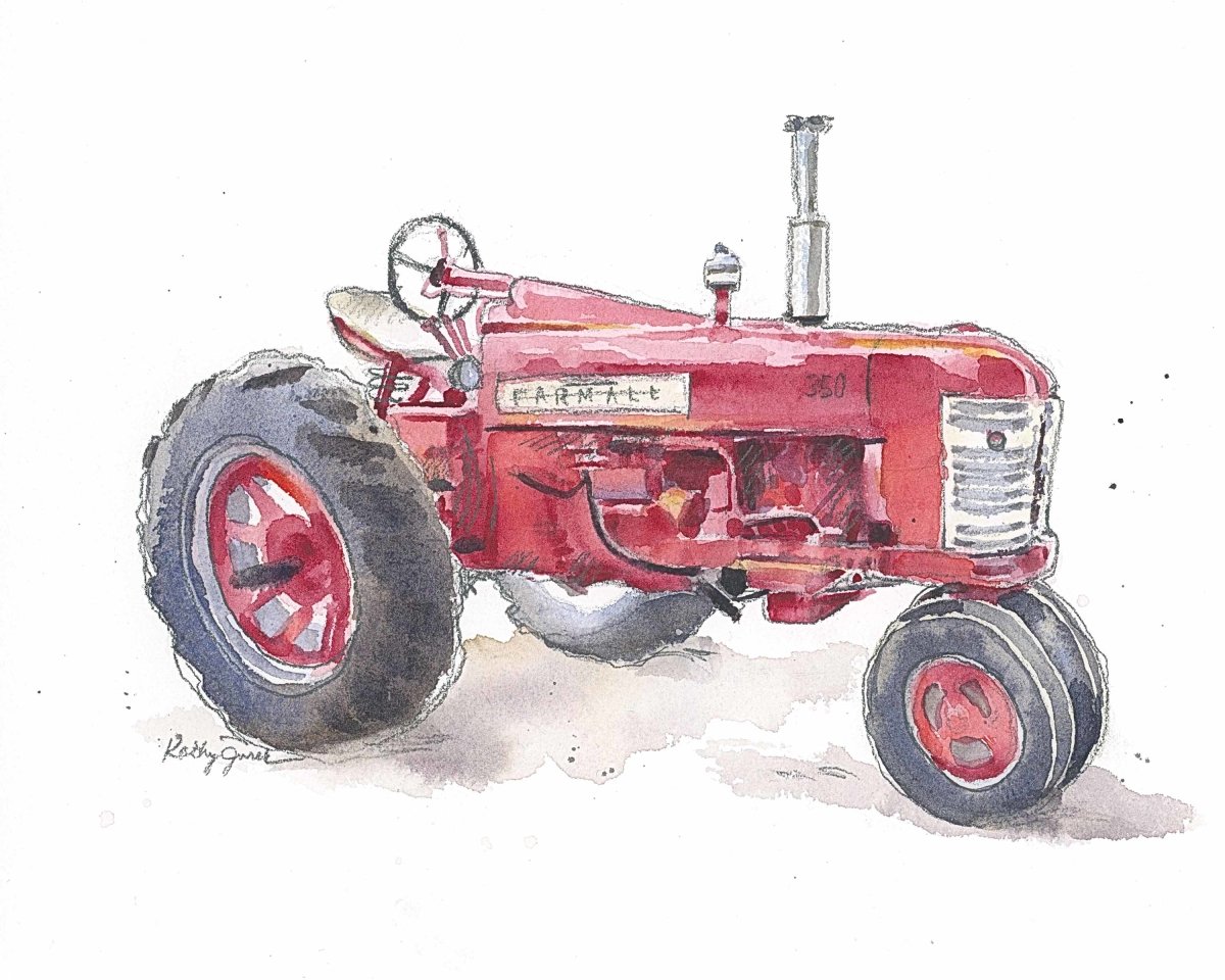 red tractor wall decor