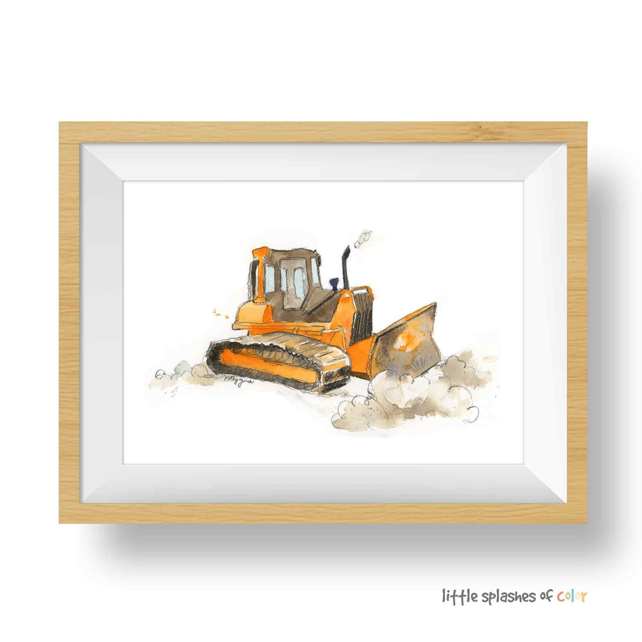 Orange Bulldozer Print #1