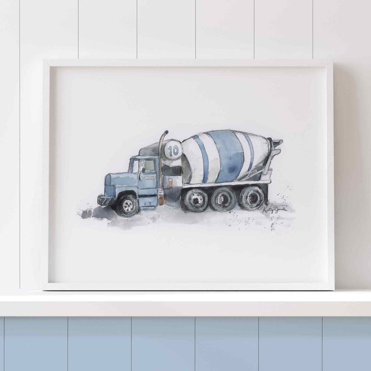 blue cement mixer for kids rooms