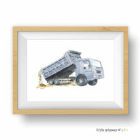Thumbnail for Blue Gray Dump Truck Print (#3) 5x7