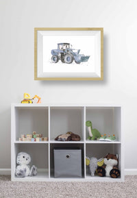 Thumbnail for Blue Gray Wheel Front Loader Print