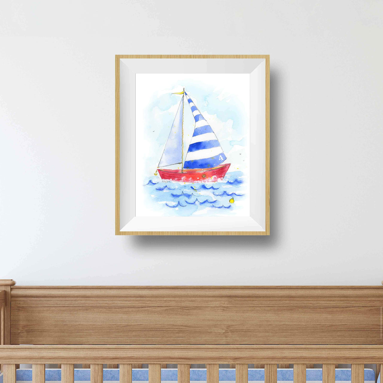 Blue Sailboat Print (download)