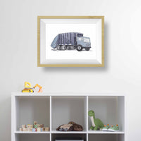 Thumbnail for Blue Gray Garbage Truck Print (download)