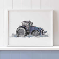 Thumbnail for Blue Gray Tractor #1 Print (download)
