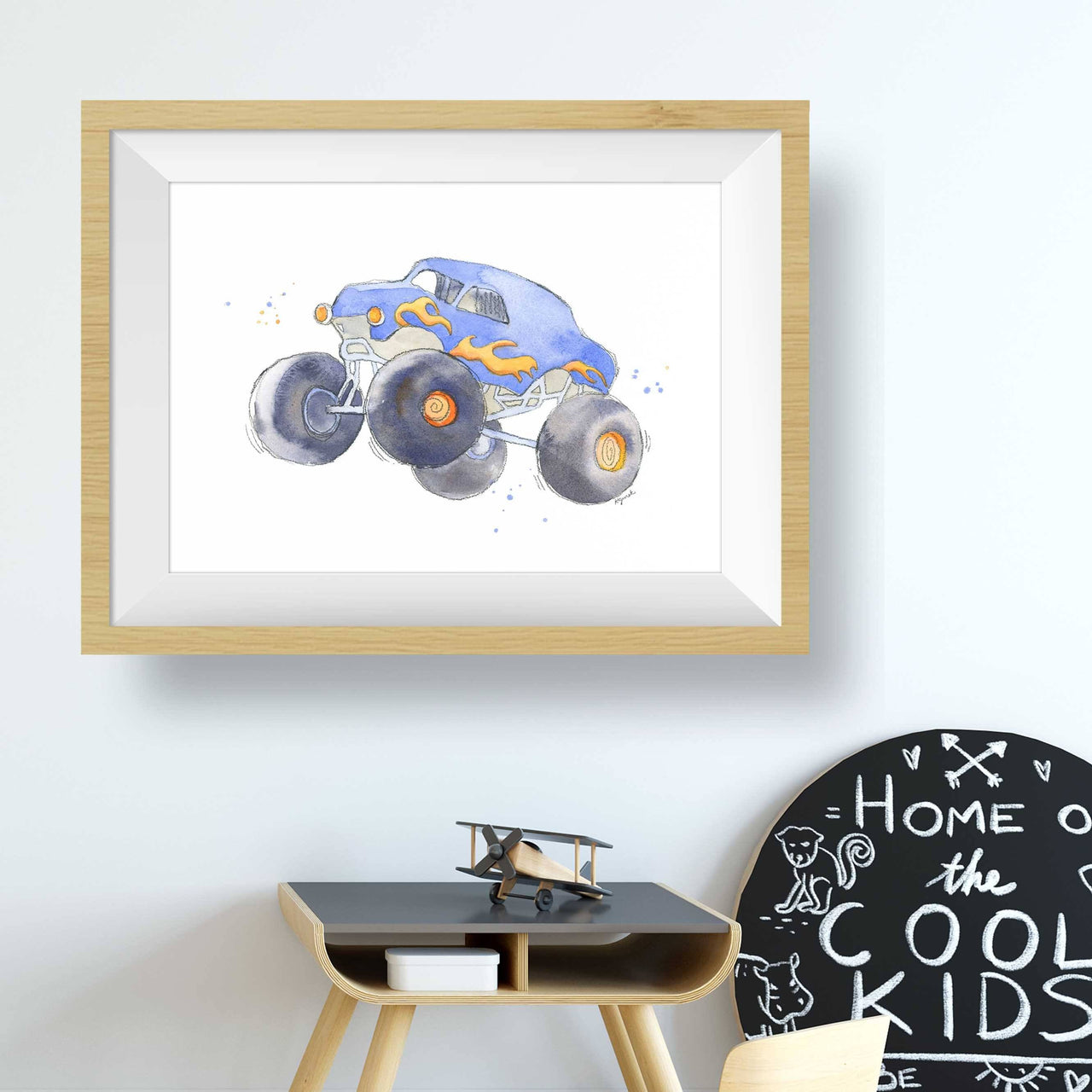 Blue Monster Truck Print (download)