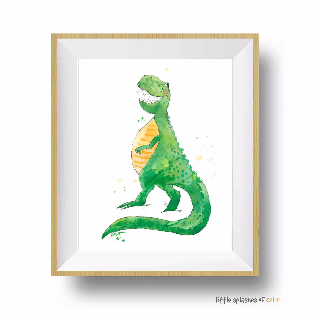 Green Tyrannosaurus Rex Print #1