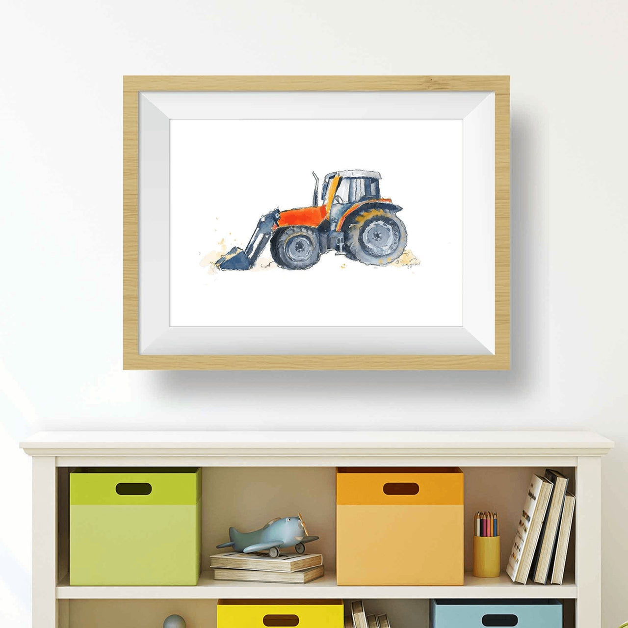 Orange Tractor Print #1