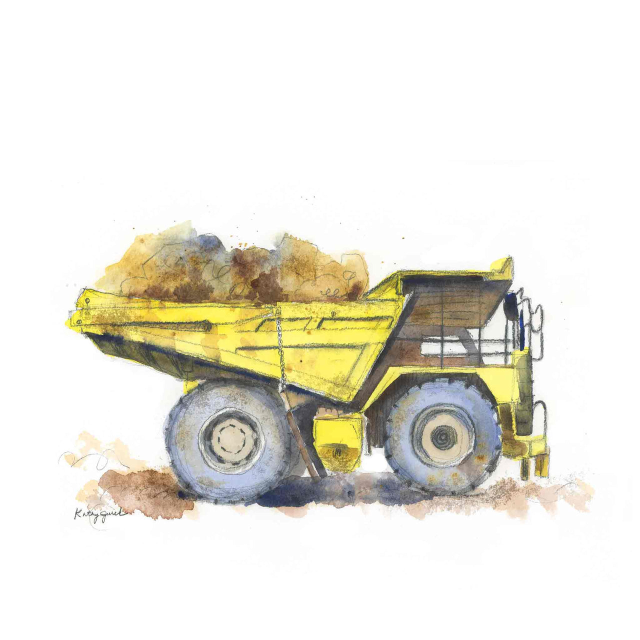 Yellow Dump Truck #4 Print (download)