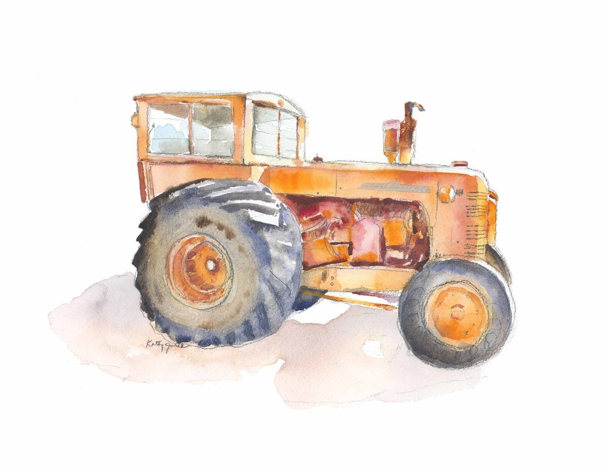 Orange Tractor Print #3