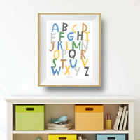 Thumbnail for alphabet print boys room decor