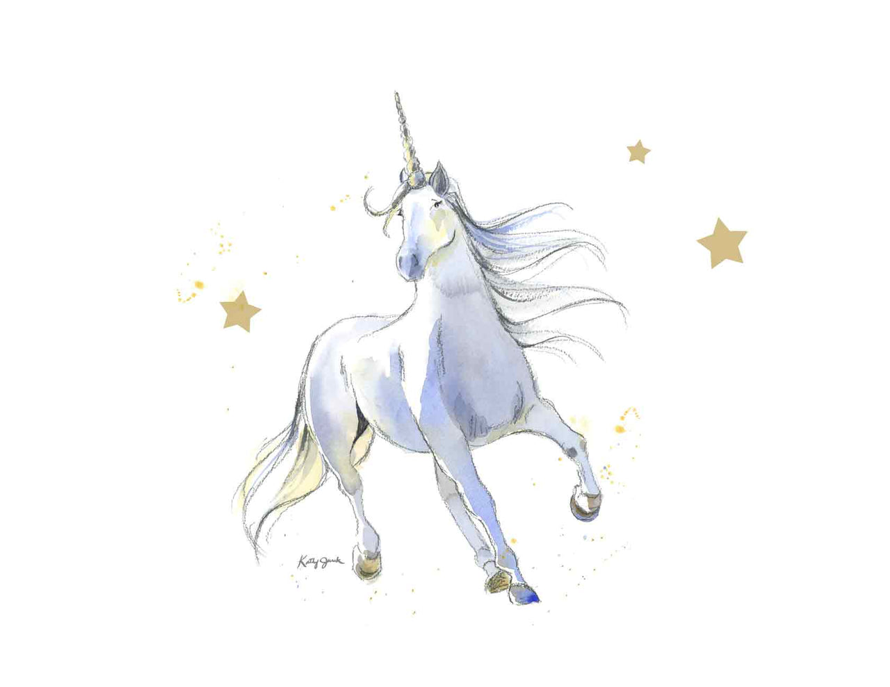 White Unicorn Print (download)
