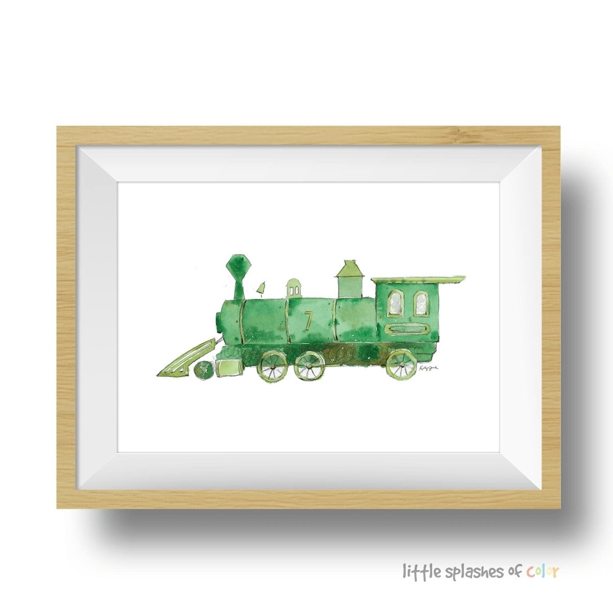 Green Train Print for Kids Rooms | Boys Room Decor | Nursery Art ...