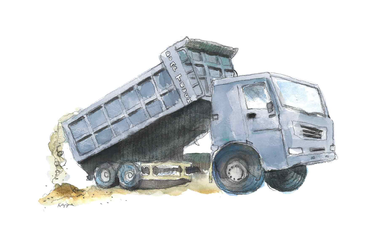 Blue Gray Dump Truck #3 Print (download)