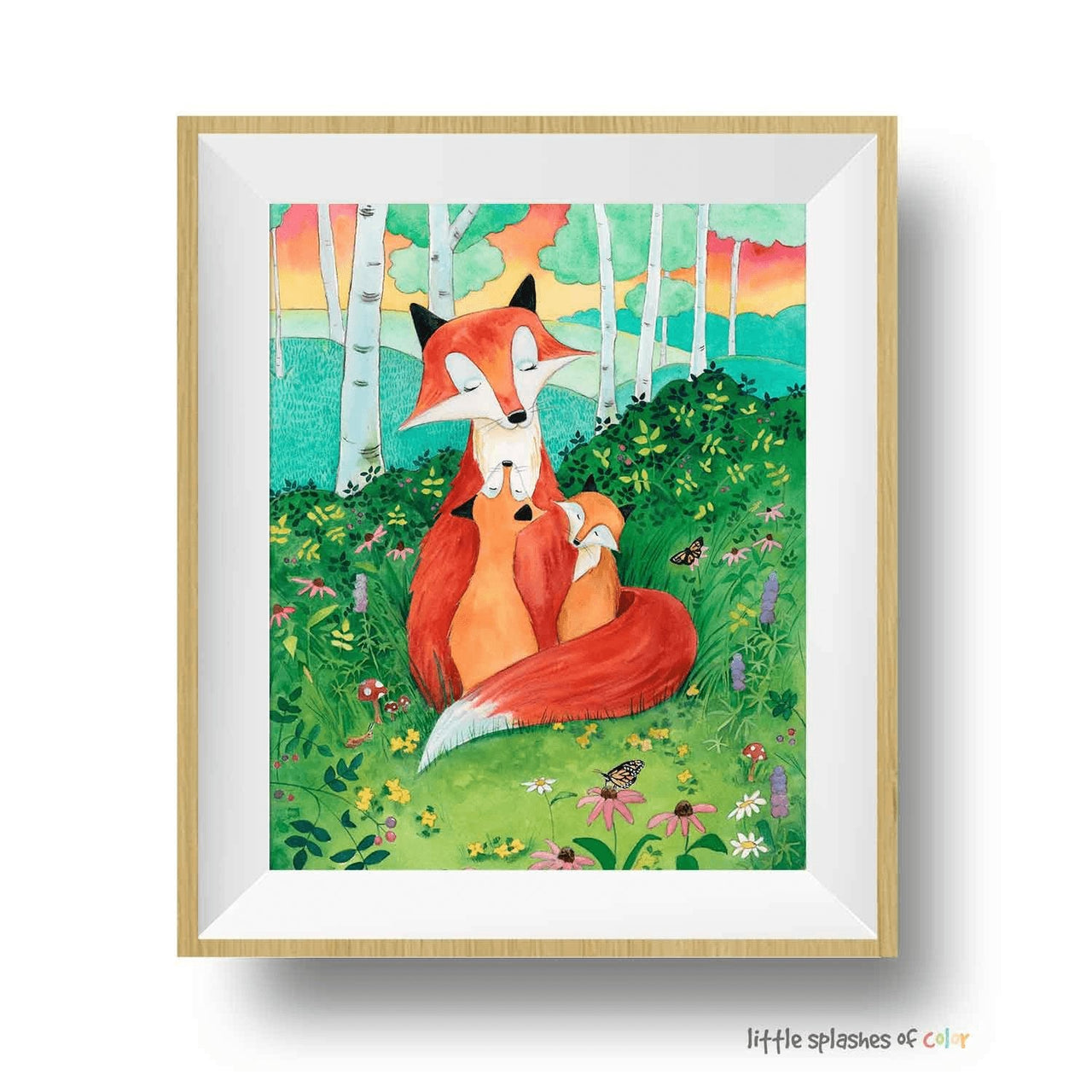 red fox print for kids rooms