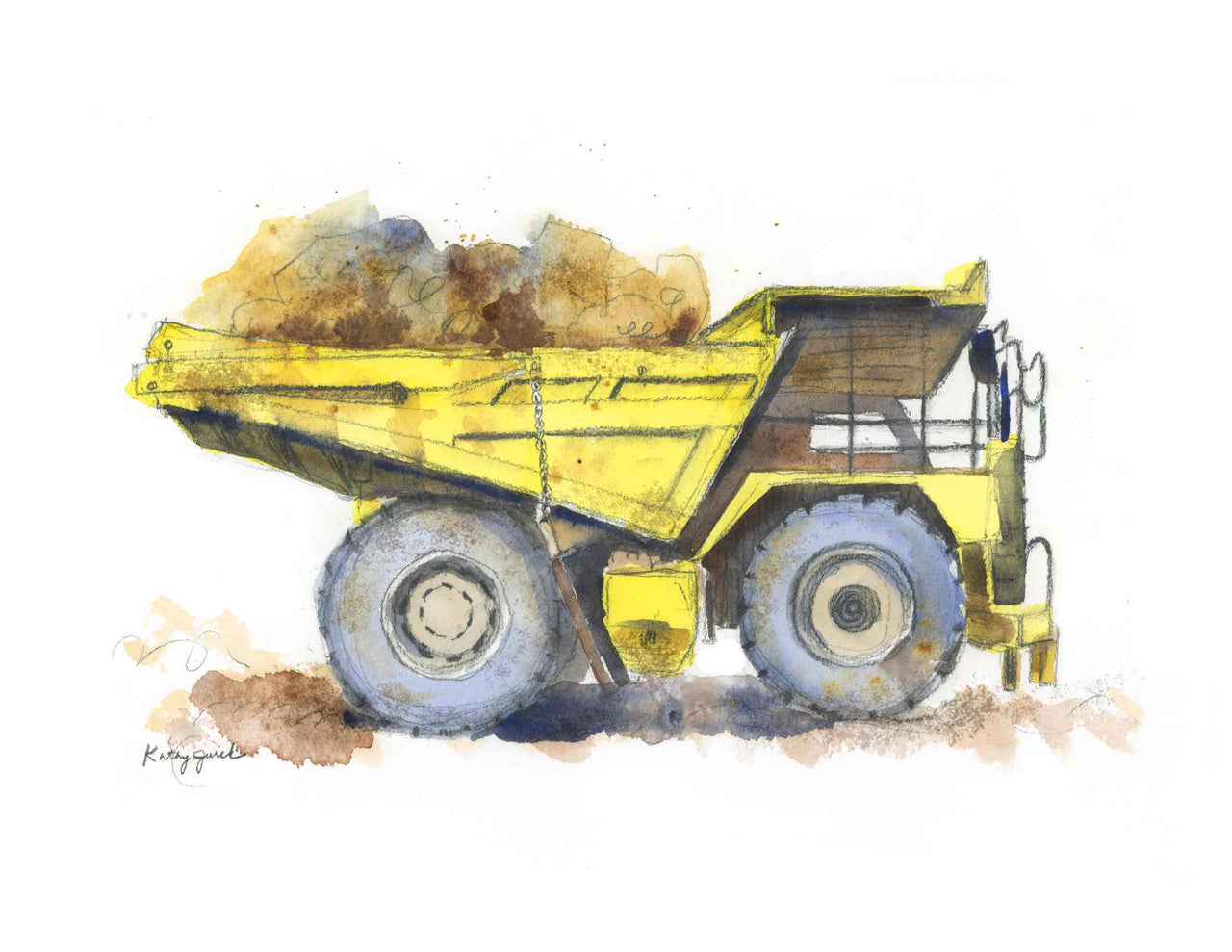 Yellow Dump Truck Print #4