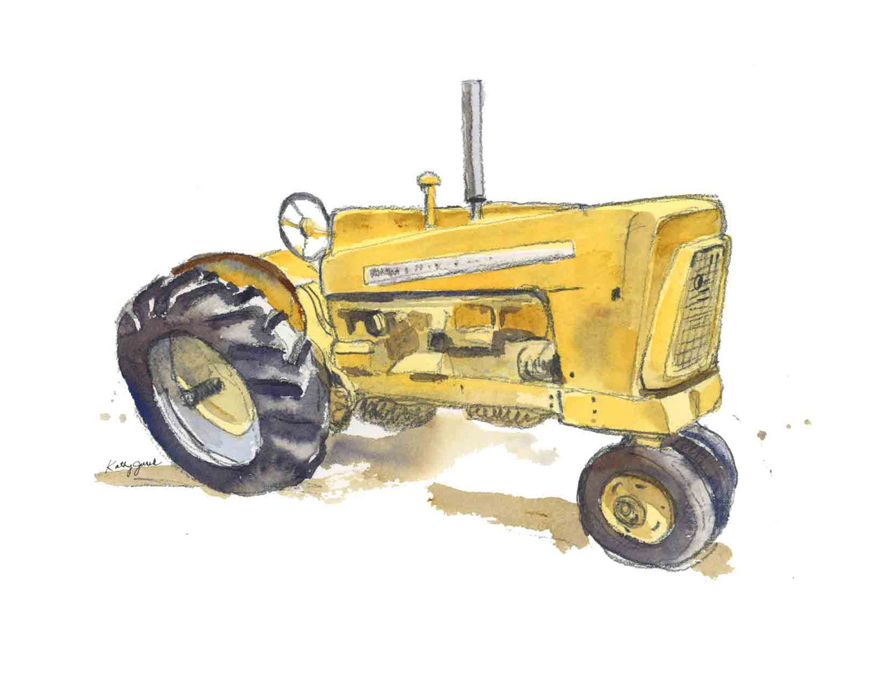 Yellow Tractor Print #1