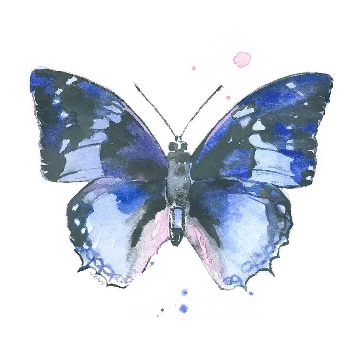 Ella's Butterflies - Blue Butterfly Print #4 (download)