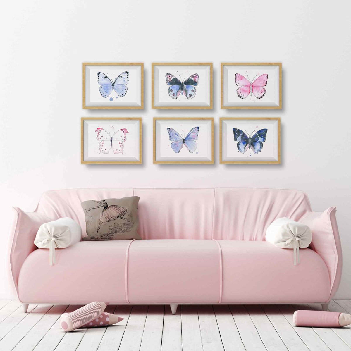 Ella's Butterflies - Pink Butterfly Print #2 (download)
