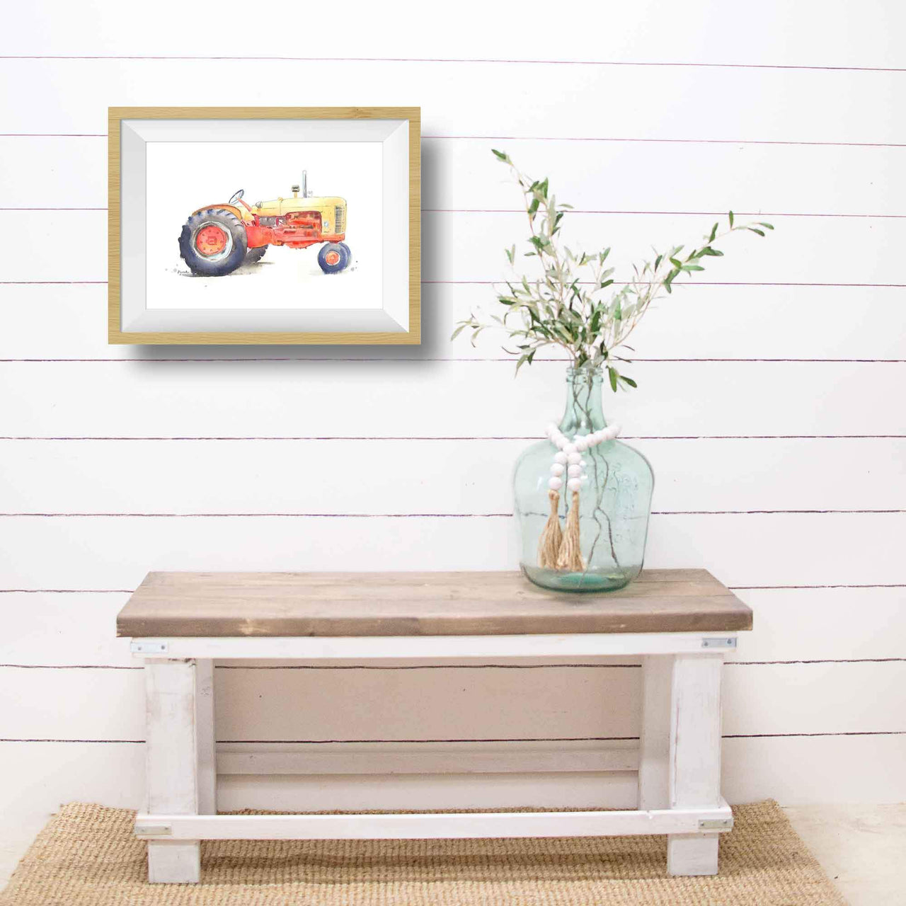 Yellow and Red Tractor Print