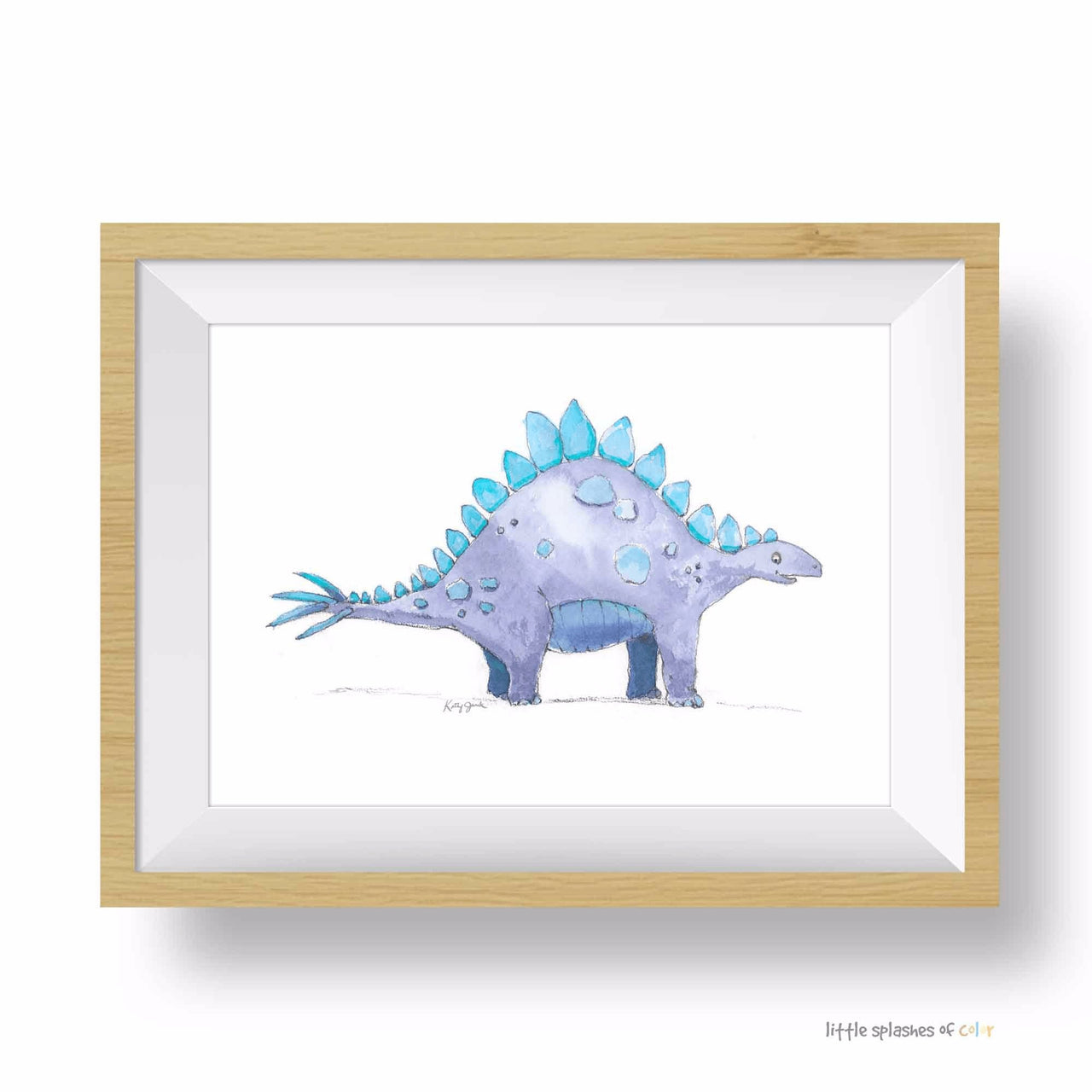 purple stegosaurus art print
