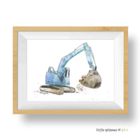 Thumbnail for Blue Excavator Truck Print (download)