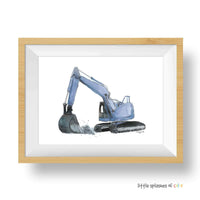 Thumbnail for Blue Gray Excavator Print