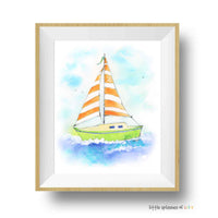 Thumbnail for Orange Sailboat Print (download)