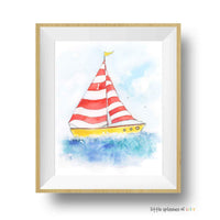 Thumbnail for Red Sailboat Print