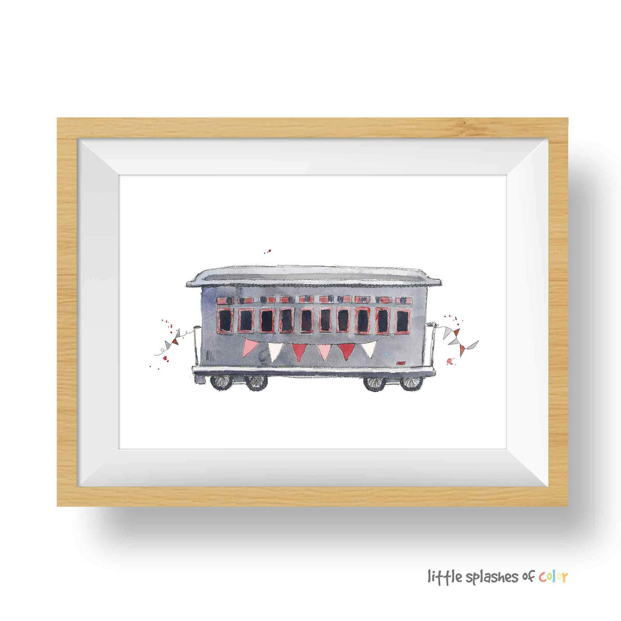 Red Railcar Train Print (download)