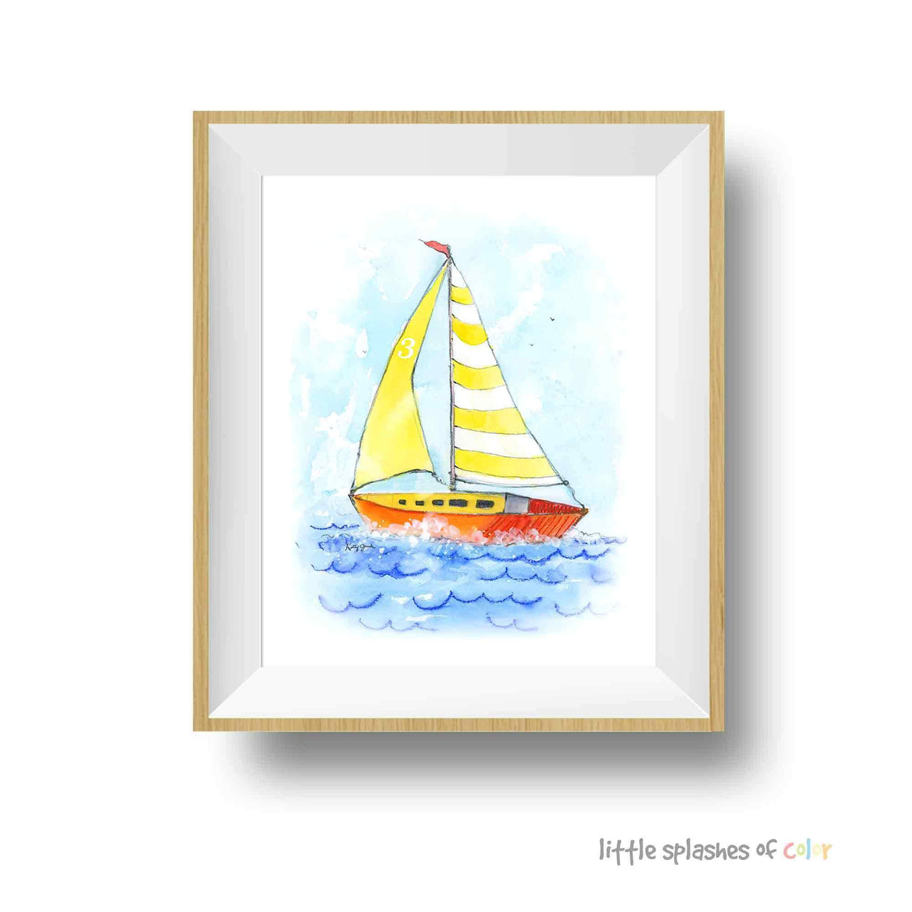 Yellow Sailboat Print (download)