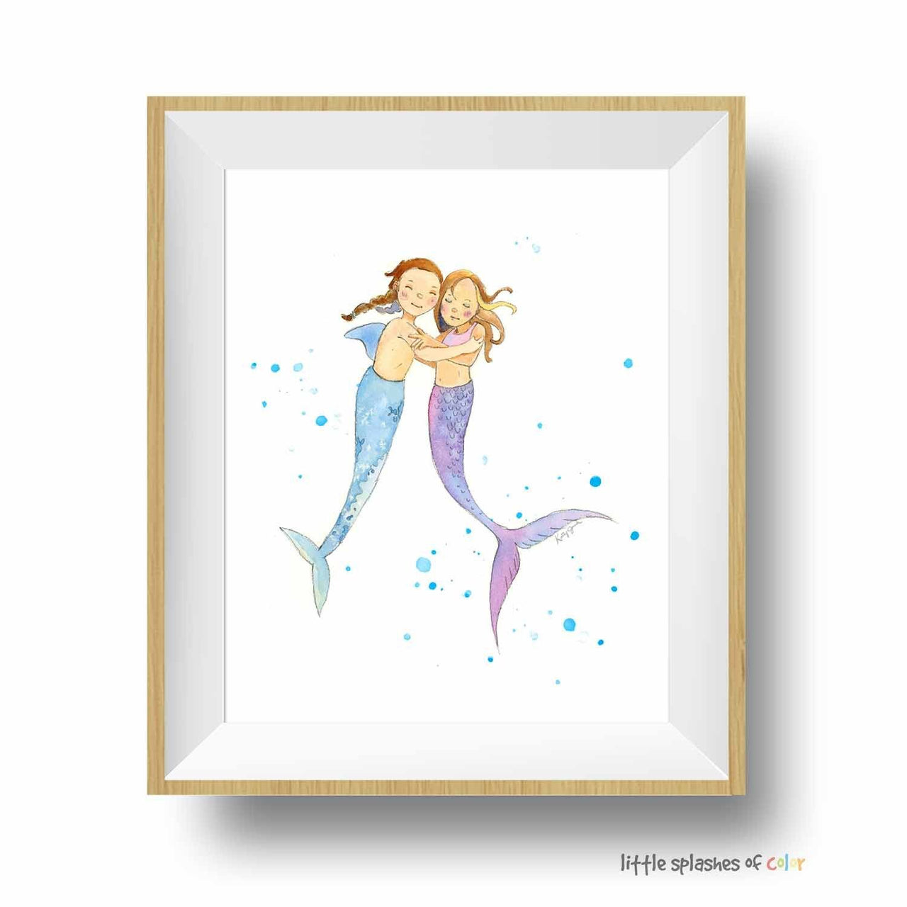Caroline's Treasures Brunette Mermaid Watercolor Greeting Cards