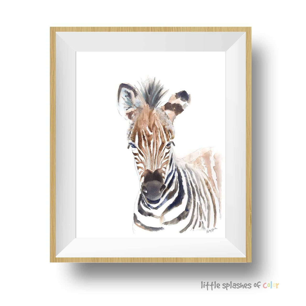 Zebra Watercolor Art Print