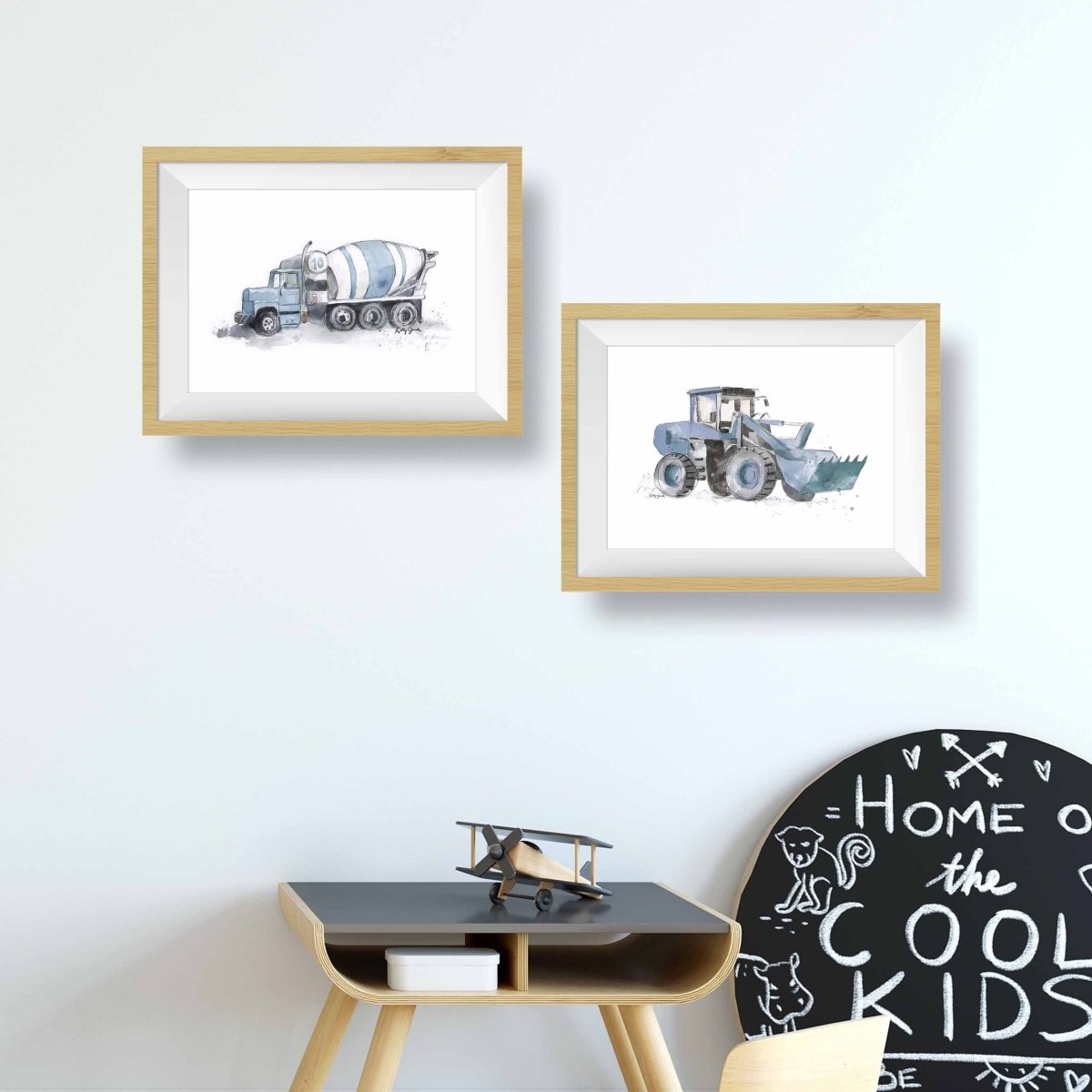 cement mixer wall art for kids rooms