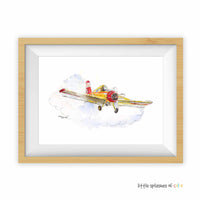 Thumbnail for Yellow Crop Duster Airplane Print (download)