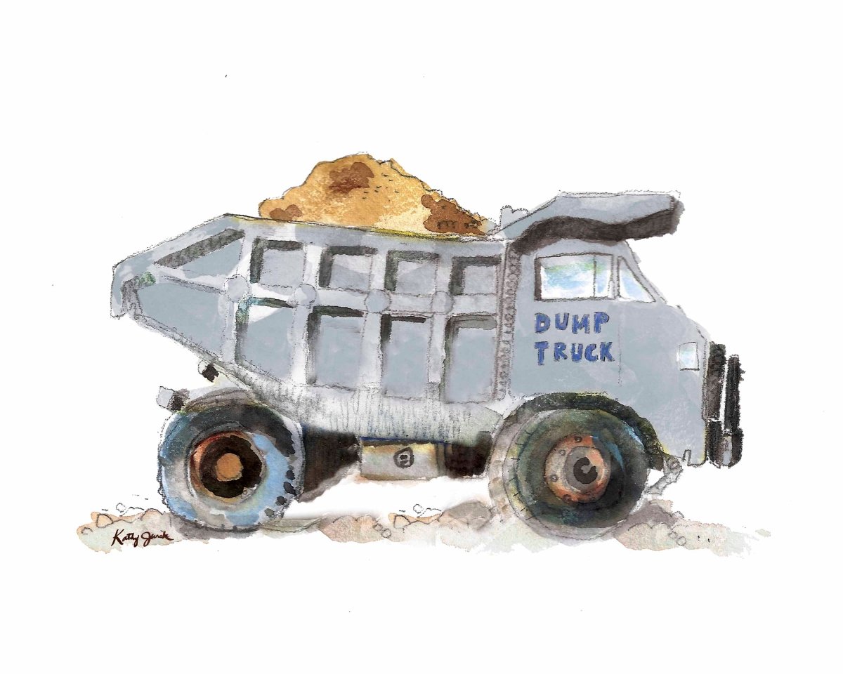 Gray Dump Truck Print #2