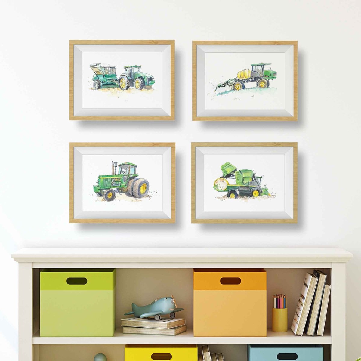 green tractor wall decor