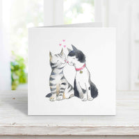 Thumbnail for black and white cats card for anniversary or birthday