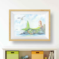 Green Mermaid Nursery Art Print – Little Splashes of Color