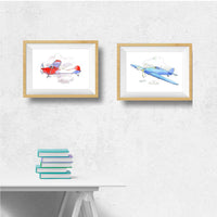 Thumbnail for Red and Blue Airplane Print