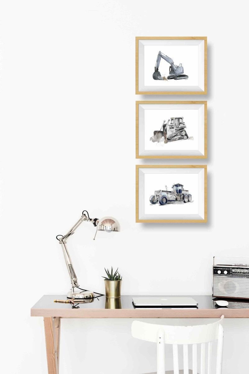 Gray Excavator Truck Print (download)