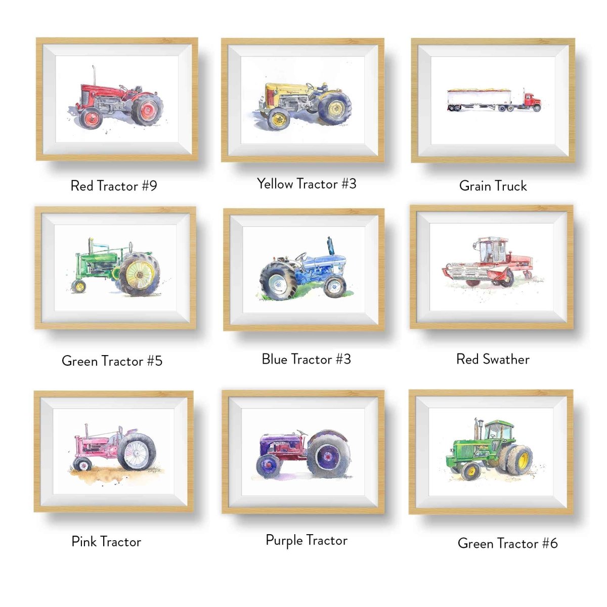 Tractor Prints Set + Tractor Pillow