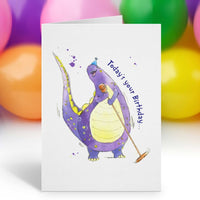 Thumbnail for Purple Dinosaur Birthday Card