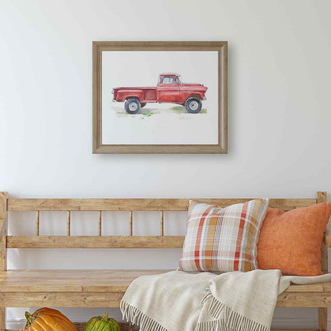 red truck wall art for farmhouse