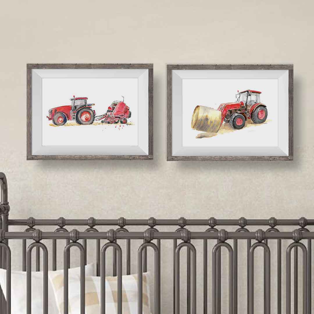 red tractor artwork