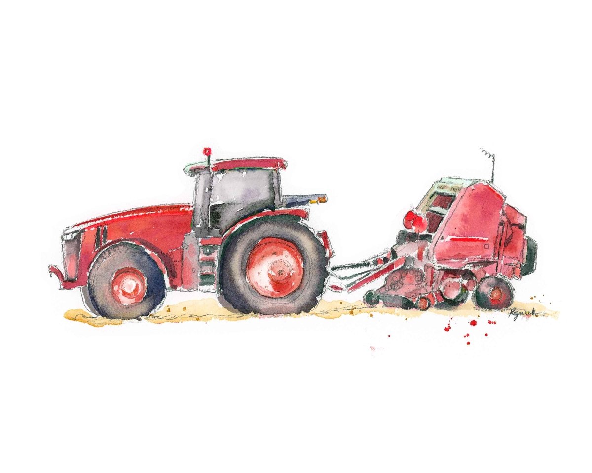 red tractor wall decor